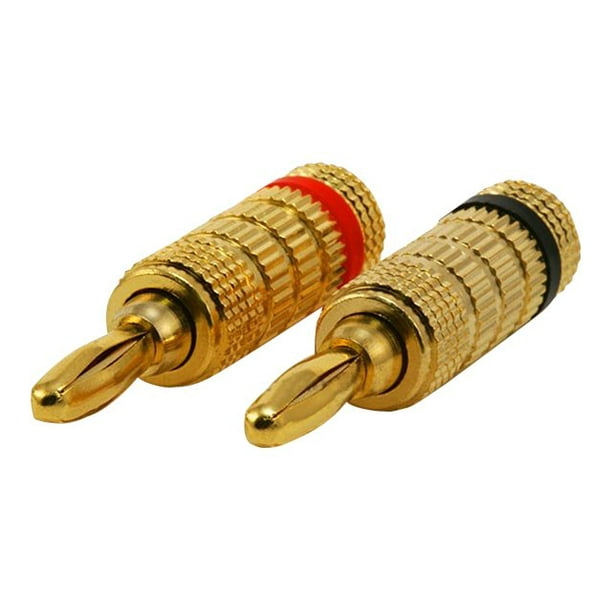 Gold 4mm Plated Banana Connector Open Screw Type 12Pcs for Speaker Wire Home Theater Wall Plates and More 